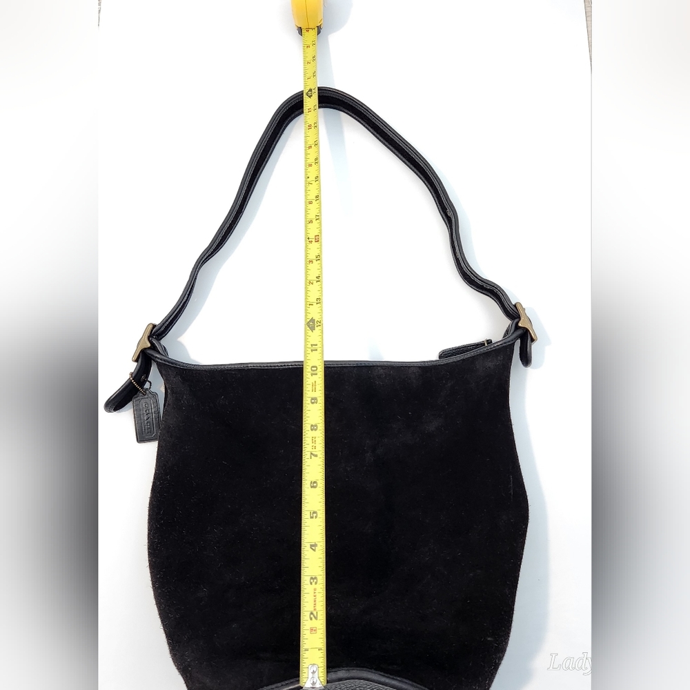 1996 VINTAGE LUXURIOUS lovely Coach Berkeley XL BLACK Bucket Duffle bag - Picture 12 of 13
